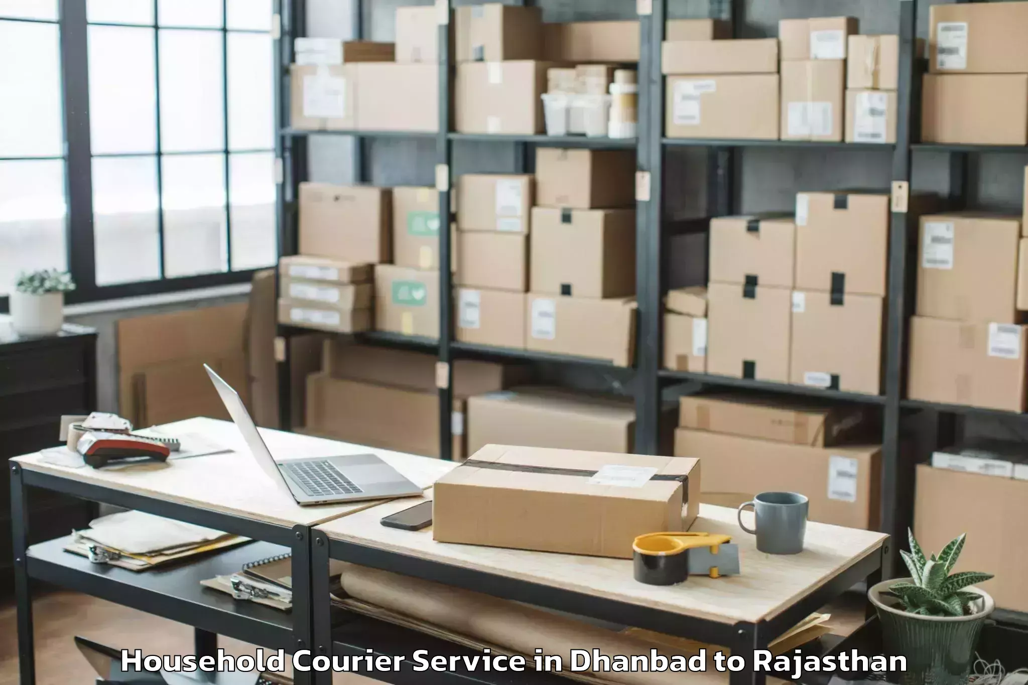 Easy Dhanbad to Chhabra Household Courier Booking